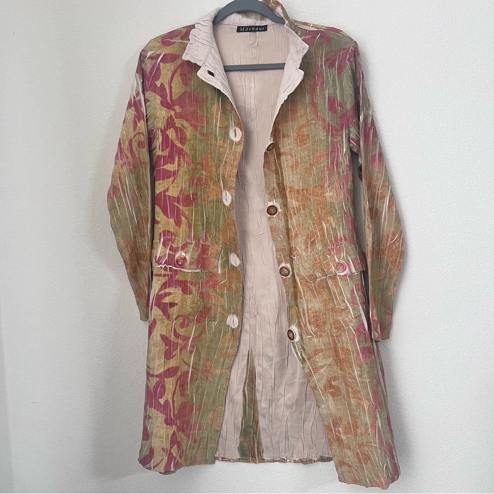 Womens Longline‎ Cardigan Sz Small Forest  Witchy Hippie Earthy Boho Goblin